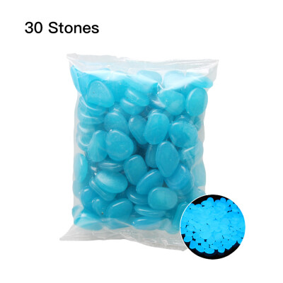 

30pcsBag Luminous Pebbles Stones Home Fish Tank Outdoor Decor Garden Walkway Glow in the Dark