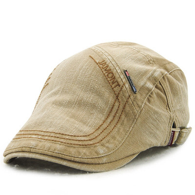 

Jamont Retro Cotton Newsboy Caps For Men Letters Embroidery Beret Hats British Style Duckbill Visor Male Boina Gorras Planas