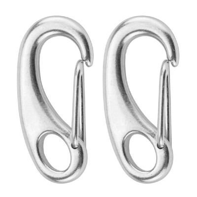 

2PCS Marine Boat Stainless Steel Spring Snap Hook Clips Quick Link Carabiner Buckle Eye Shackle Lobster Claw Clasps