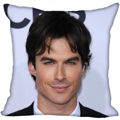 

Ian Somerhalder Pillow Cover Bedroom Home Office Decorative Pillowcase Square Zipper Pillow Cases Satin Fabric No Fade