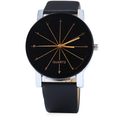 

Men Quartz Watch Line Dial Leather Band