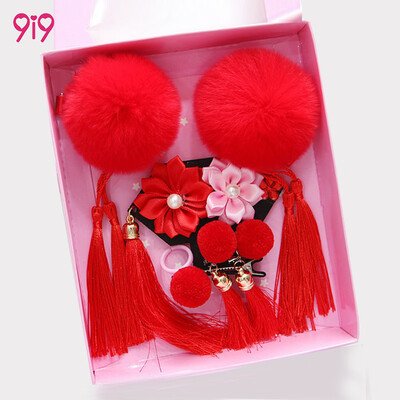 

9i9 long love long childrens hair accessories new girls new year hair accessories head flower palace gig headdress retro headdress 1900001 ball red