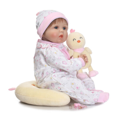 

16inch 41cm Reborn Baby Doll PP Filling Body Realistic Lifelike Boneca Gifts Toy Pink Chicken Cloths