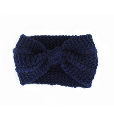 

Fashion Winter Warm Women Crochet Headband Solid Color Bow Knot Knitted Ear Warmer Headwrap Hair Band 14