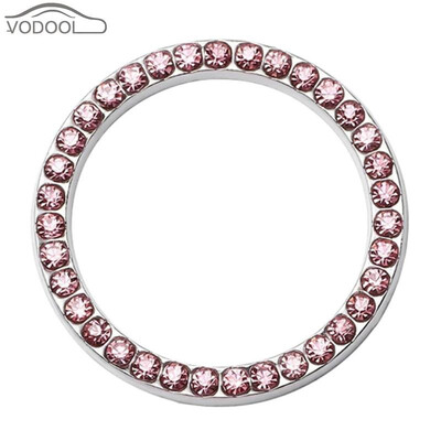 

40mm157" Auto Car Bling Decorative Accessories Automobiles Start Switch Button Decorative Diamond Rhinestone Ring Circle Trim