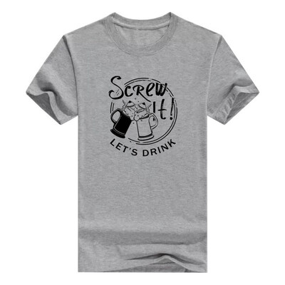 

Funny Beer Gifts Screw It Lets Drink Beer Lover Premium Crewneck Men s T-Shirt