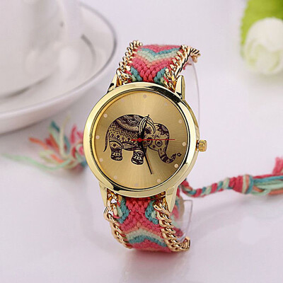 

Automatic Mechanical Ethnic-style Man Woman Quartz Knit Elephant Watch Plush Band
