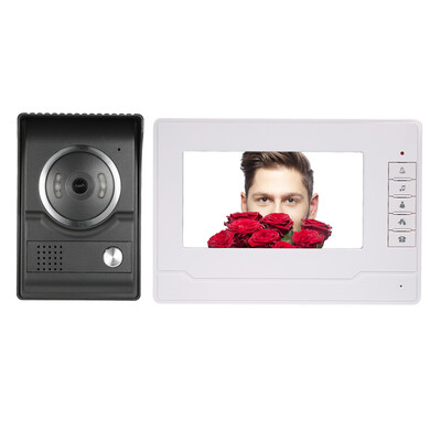 

7inch TFT-LCD Color Screen Video Door Phone with 1Indoor MonitorGray 1Outdoor Camera Support Night Vision Waterproof Unlock Mo