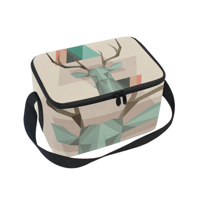 

ALAZA Lunch Box Insulated Art Deer Lunch Bag Large Cooler Tote Bagfor Men Women