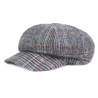 

MAXVIVI autumn&winter new beret fashion warm British wind painter hat retro hat female WMZ833068 blue plaid