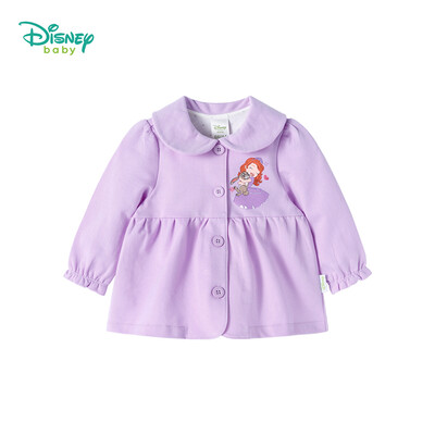 

Disney childrens clothing girls coat doll collar autumn clothes baby clothes Sophia Princess lotus leaf sleeve cardigan 183S1041 purple 4 years old height 110cm
