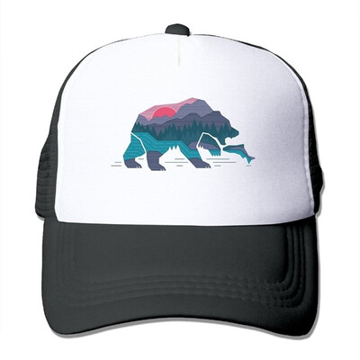 

Waldeal Unisex Adult Bear California Adjustable Printing Snapback Mesh Hat Baseball Mesh Cap