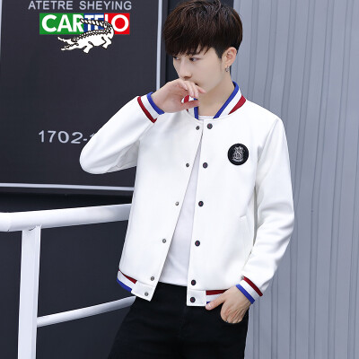 

Cartier crocodile CARTELO jacket 2019 spring&autumn new mens trend wild short jacket jacket QT815-JK205 white 2XL