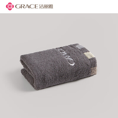 

Jie Liya Grace towel home textile cotton strong absorbent soft&comfortable color strip multi-arm towel single strip gray 105g 7234cm