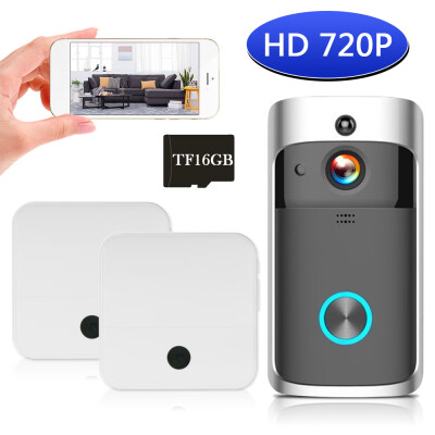 

WiFi Smart Wireless Security DoorBell Smart HD 720P Visual Intercom Recording Video Door Phone Remote Home Monitoring Night Vision