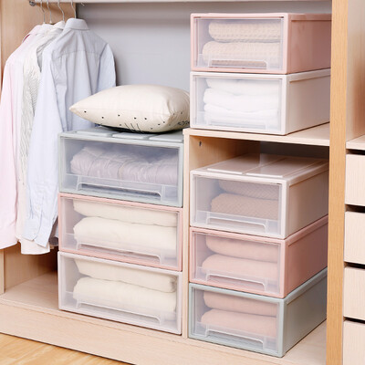 

Easy Man 38L storage box drawer type wardrobe storage box storage box clothes storage cabinet storage box Nordic blue