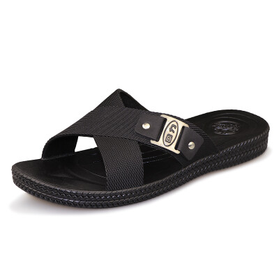 

Warrior Mens Home Indoor Outdoor Bathing Beach Sandals&Slippers 3265 Black 40 Small One Size