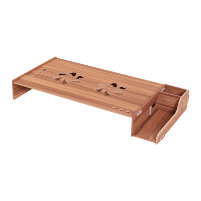 

Wood Computer Monitor Stand Riser Laptop Shelf Desk Organizer with Keyboard Storage Adjustable Height for Office School