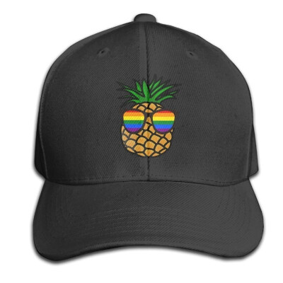 

Urnieape Gay Pride Pineapple Adjustable Baseball Caps Unstructured Dad Hat 100 Cotton Black