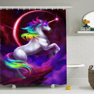 

Simulation 3D Colourful Animals Waterproof Shower Curtain Drapes of Bathroom Toilet with Hooks