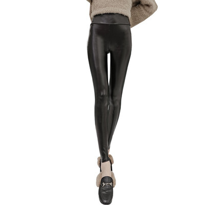 

Leather pants high waist plus thick PU ecological lamb grain boutique no split leather leggings large size womens trousers
