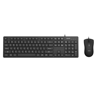 

Philips PHILIPS SPT6201BS wired keyboard&mouse set mouse&keyboard set mouse mute office home double USB plug