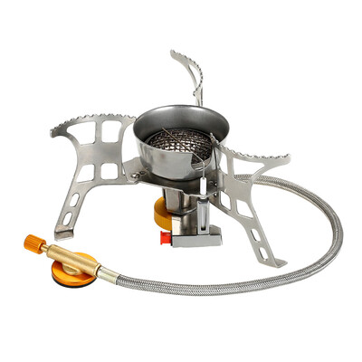 

Lixada Portable Windproof Camping Gas Stove with Piezo Ignition Lightweight Folding Outdoor Backpacking Cooking Camp Stove with Ca