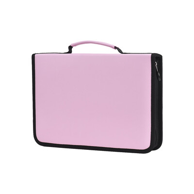 

150 Slots Colored Pencil Organizer PU Leather Pencil Case Bag Holder Cosmetic Brush Pouch Pink for Student Girls