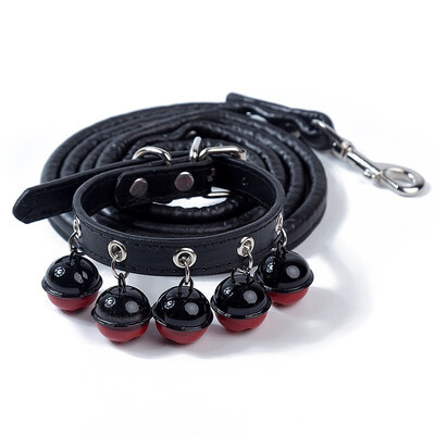 

Pet Solid Color Bell Collar Cat Jewelry Dog Bell Collar Collar Rope Set