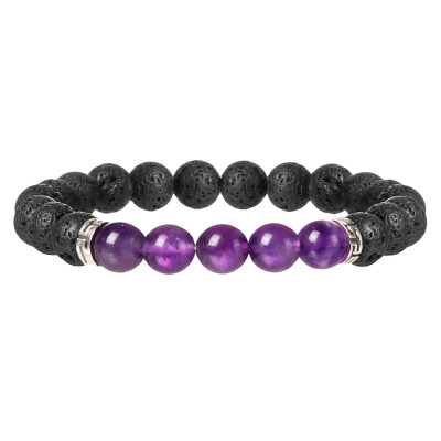 

Fashion Mens Womens Unique Natural Stone Gemstone Volcanic Lava Bracelet Healing Bracelet Round Beads Charm Jewelry Yoga Bracele