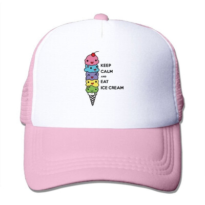 

Fdreattyuny Keep Calm&Eat Ice Cream Fashion Baseball Cap For Men&Women Adjustable Mesh Trucker Hat
