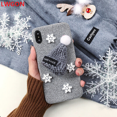 

Applicable iPhone X  Microfiber Christmas Hat Mobile Cover case XR Snowflake