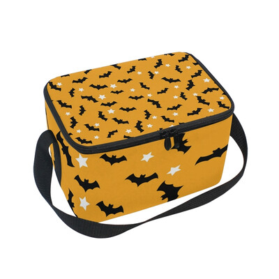 

ALAZA Lunch Box Insulated Lunch Bag Large Cooler Pattern With Bats Flying Tote Bag