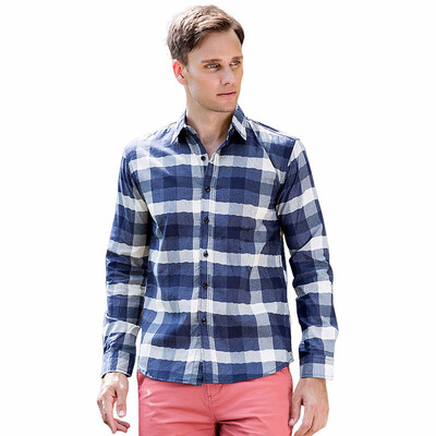 

New Arrival Mens Shirt Fashion Denim Shirts Casual Stylish Jean Tops Soft Material Long Sleeve Mens Plaid Shirt Plus Size