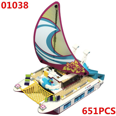 

Lepin 01038 Building Blocks Sunshine Catamaran Bricks Legoing 41317 Ship Boat Ferry toys girl gifts Kids