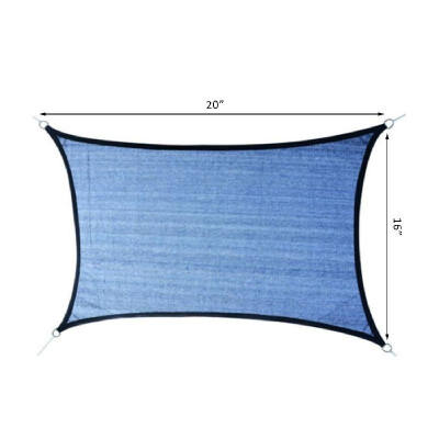 

20 x 16 Rectangle Outdoor Patio Portable Shade Canopy Sun Sail - Blue