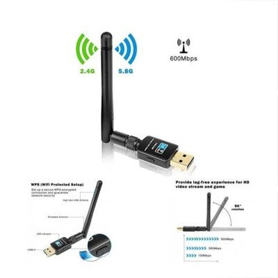 

New USB WiF iAdapter 600Mbps for PC Desktop Laptop