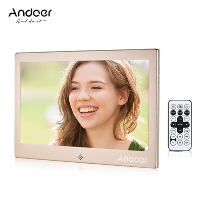 

Andoer 10" LED Digital Photo Frame 720P VideoMusicCalendarClockTXT Player 1024 600 Resolution Metal Frame with Remote Contro