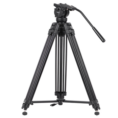

KINGJOY VT-2500 Professional Mg-Al Alloy Video Photo Tripod Kit 360°Panorama Pan Fluid Ball Head for DSLR Camera Video Recorder DV
