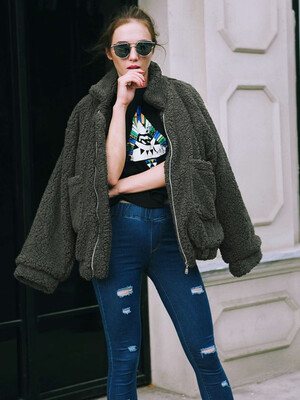 

Coat Jacket Plush loose coat casual coat