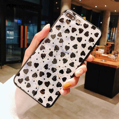

Tronsnic Glitter Phone Case for iPhone  MAX Love Heart Gold Foil Cases Pink Yellow Covers Luxury