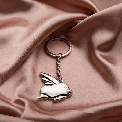 

Piglet fly WINDPIG creative metal keychain 2019 pig year mascot car key ring gift flying pig