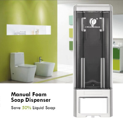 

CHUANGDIAN Manual Single Bottle Wall Mount Soap Dispenser 500ml Liquid Hand Cleanser Washroom Lotion Dispenser for Hospital Home H