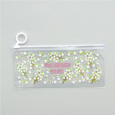

Mohamm Korean PVC Kawaii Flower Transparent Zipper Fox Pencil Pouch Pencil Bag for Girls School Supplies Stationery