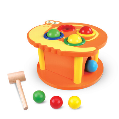 

Pounding Bench Wooden Toy With Mallet Hammer Punch Ball Drop Preschool Baby Kids Educational Development Toys Yellow