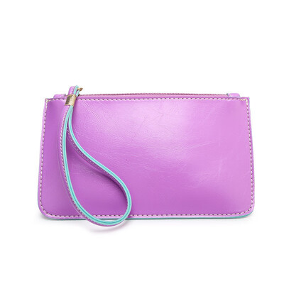 

New Pattern Top-quality PU Leather Pure color Square Shape soft surface Female Wallet Coin bag Key case