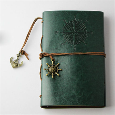 

Spiral Notebook Diary Notepad Vintage Pirate Anchors PU Leather Note Book Replaceable Stationery Gift Traveler Journal
