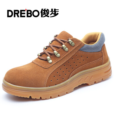 

Junbu JUNBU labor insurance shoes mens anti-smashing anti-piercing steel toe cap steel floor shock absorber tendon bottom comfortable suede safety protection work 8102 brown breathable section 36