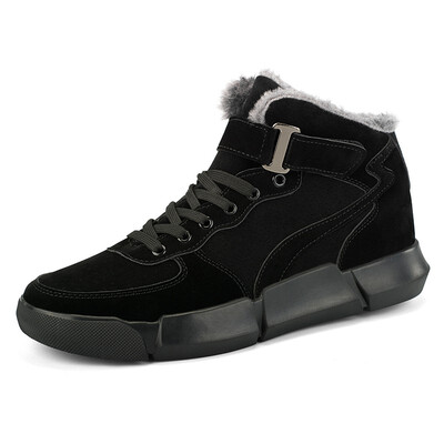 

New Fashion Men Winter Shoes Plush Inside Antiskid Bottom Keep Warm Vulcanized Shoes for men Solid Color sneakers comfortable