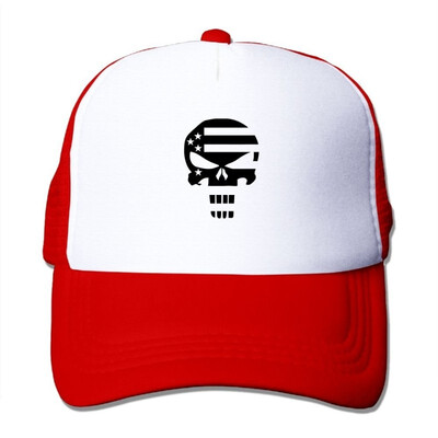 

Oiir Ooiip Punisher American Flag Border Unisex Mesh Baseball Cap Dad Trucker Hats